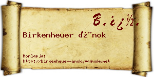Birkenheuer Énok névjegykártya